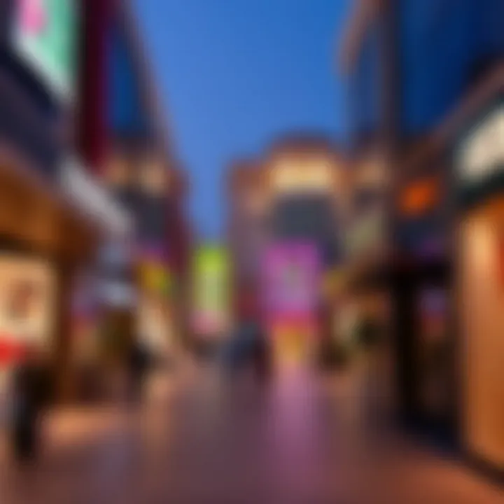 Retail Diversity in International City A bustling retail area in International City showcasing diverse shops