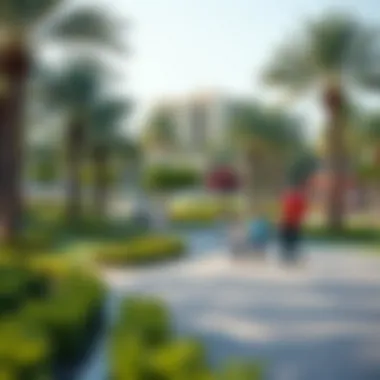 Community Park in Jebel Ali Vibrant community park in Jebel Ali with families enjoying leisure activities