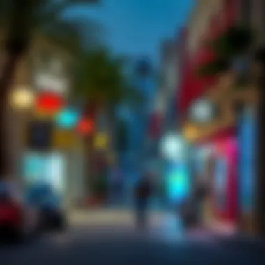 Vibrant street view showcasing local amenities in Al Barsha