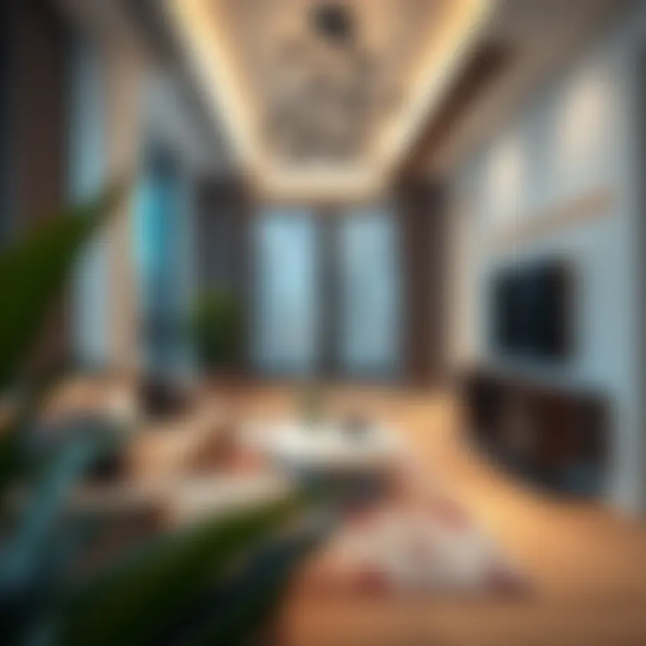 Modern studio apartment interior design in Deira