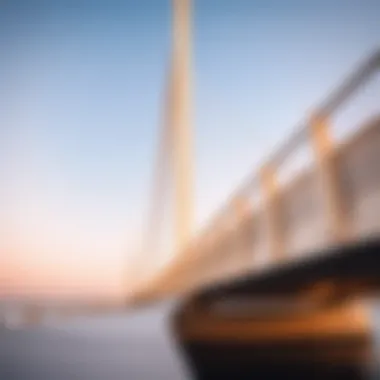 Close-up of the engineering structure of a bridge on Reem Island