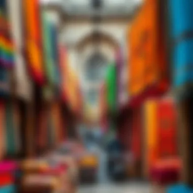 Colorful Textiles of Meena Bazaar Vibrant storefronts at Meena Bazaar showcasing colorful textiles