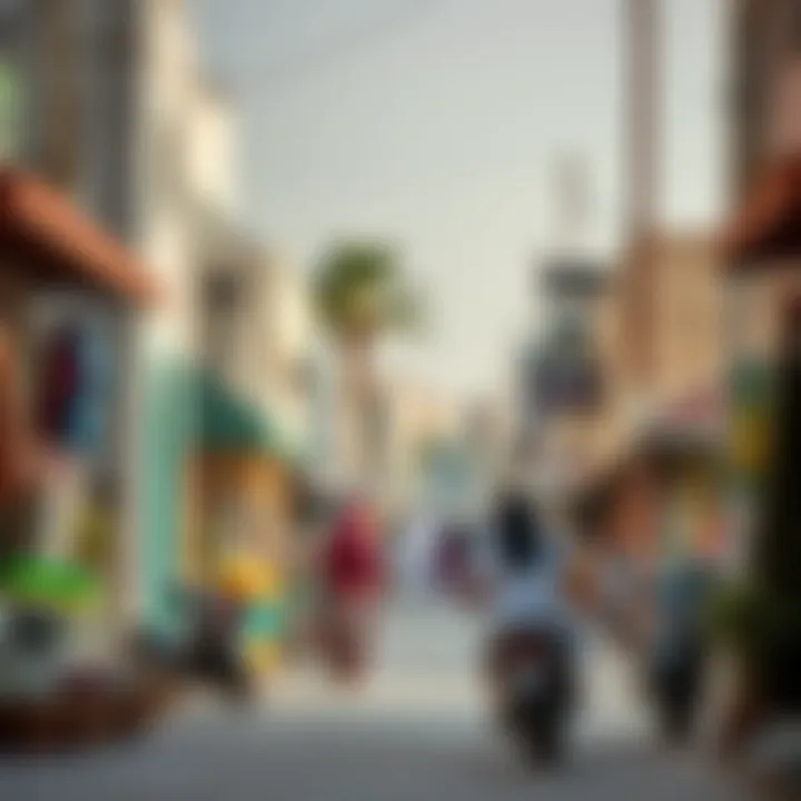 A vibrant street scene showcasing local culture in Al Murqabāt