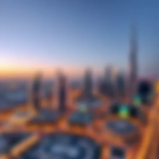 Dubai Skyline at Dusk A panoramic view of Dubai's skyline showcasing modern architecture