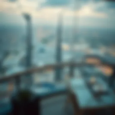 Stunning view from a balcony in Burj Khalifa