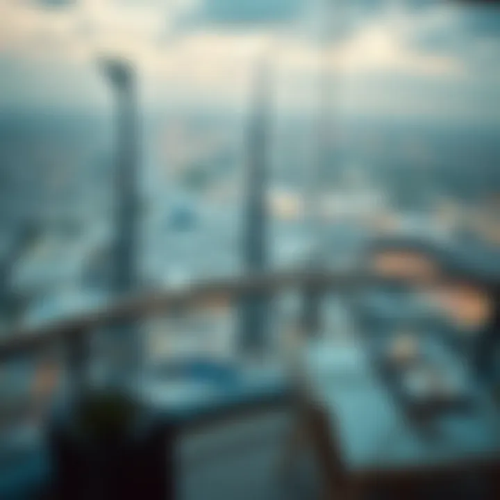 Stunning view from a balcony in Burj Khalifa