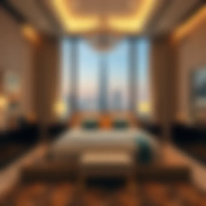 Elegant bedroom in Burj Khalifa apartment