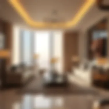 Luxurious living room in Burj Khalifa flat