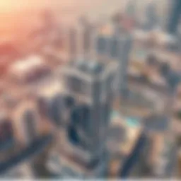 Aerial view of Ghalia Tower showcasing its modern design