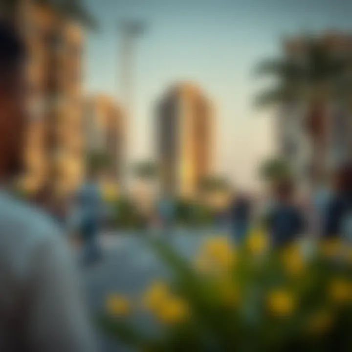 Community Engagement in Dubai's Real Estate Community engagement event in a Dubai residential area