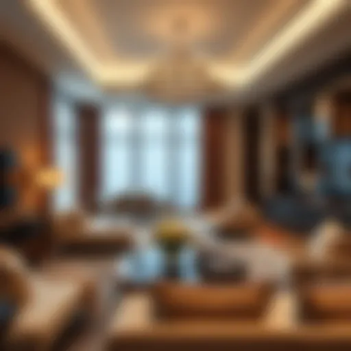 Elegant Living Spaces in Hotel Apartments Luxurious hotel apartment living room with modern decor