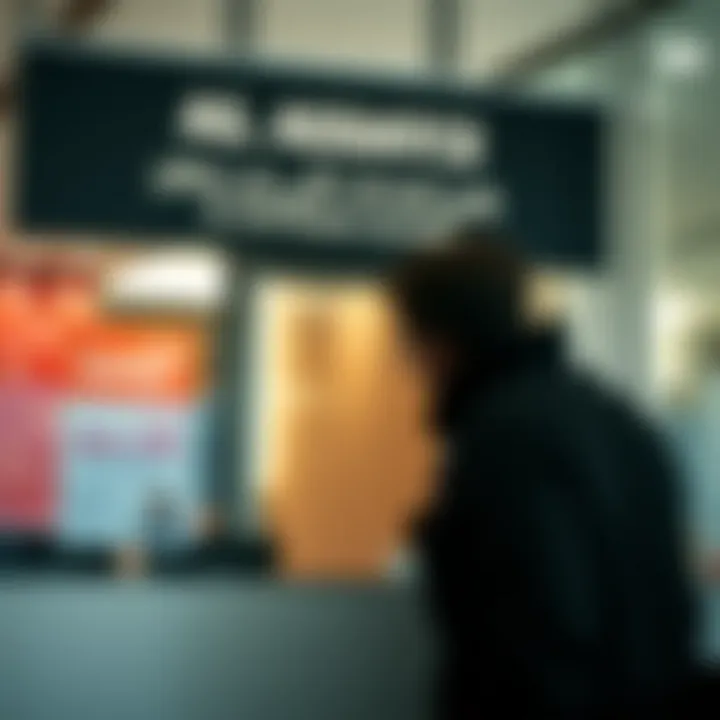 Offline Visa Status Assistance Person visiting a government office for visa assistance