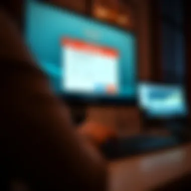 Online Visa Status Check Checking visa status on a computer