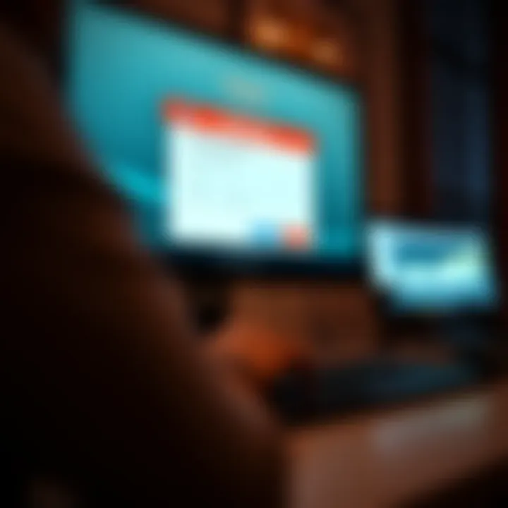 Online Visa Status Check Checking visa status on a computer