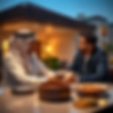 Investors discussing property deals with cryptocurrency options