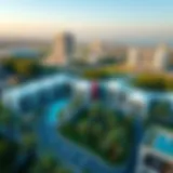 Aerial Perspective of Jumeirah Garden City Aerial view showcasing the lush landscapes and modern architecture of Jumeirah Garden City.