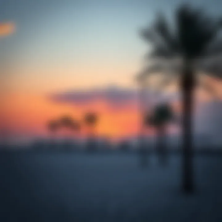 Sunset Over La Mer Beach Sunset over La Mer Beach highlighting the beauty of Dubai's coastline.