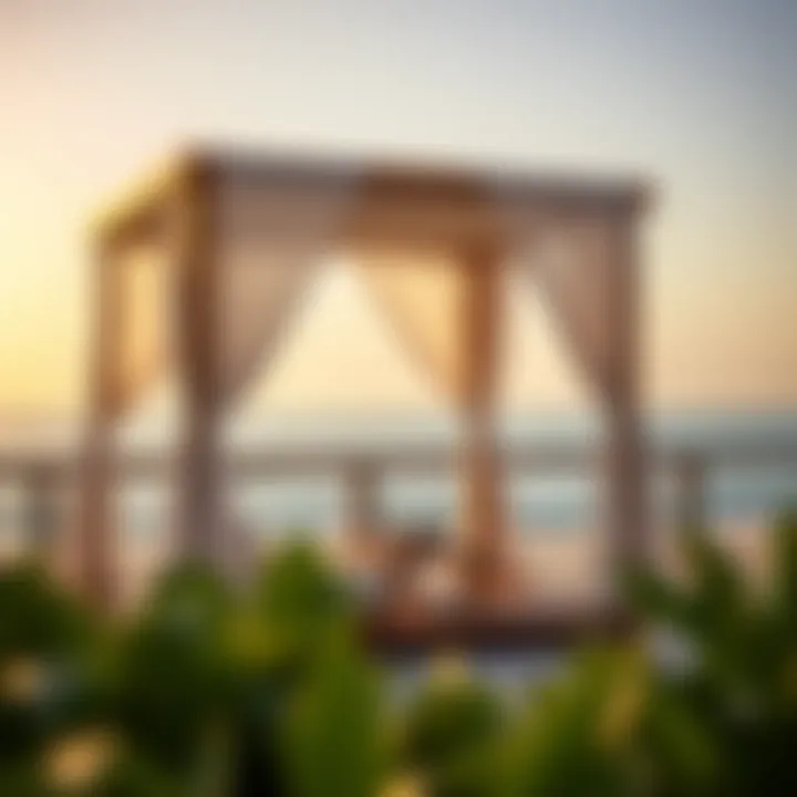 Luxurious Cabanas at La Mer Luxurious beachfront cabanas offering relaxation and comfort at La Mer.