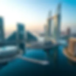 Panoramic view of Lake Central Business Bay showcasing stunning architecture and waterways