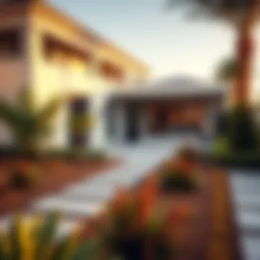 Sustainable Practices in Residential Landscaping An elegant residential landscape featuring sustainable practices and local plant species