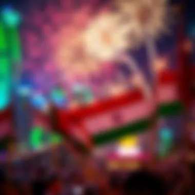 UAE National Day Festivities Celebration of UAE National Day with fireworks