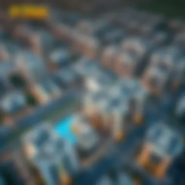 Aerial View of Al Etqan Developments in Dubai Aerial view of Dubai showcasing Al Etqan Real Estate projects