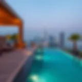 Luxurious private pool overlooking the skyline