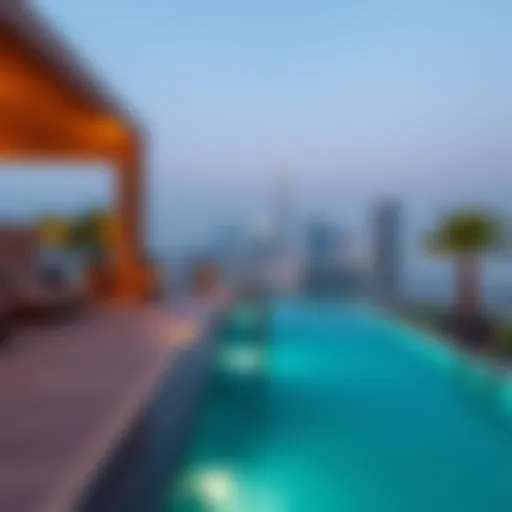 Luxurious private pool overlooking the skyline