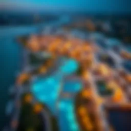 Aerial view of Azizi Riviera showcasing its modern architecture