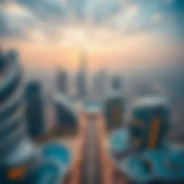 Innovative Architecture in Dubai Aerial view of Dubai skyline showcasing innovative architecture