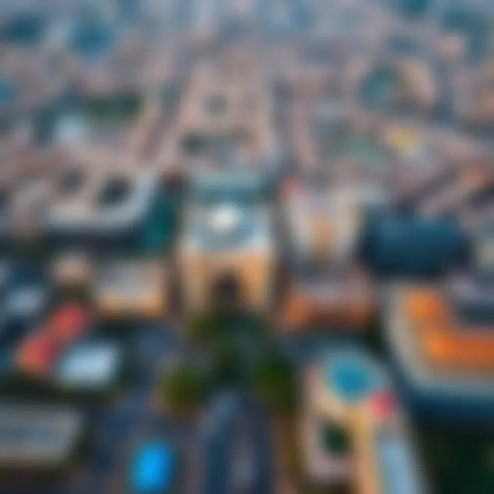 Vibrant Aerial Perspective of Satwa Square Aerial view showcasing the vibrant landscape of Satwa Square