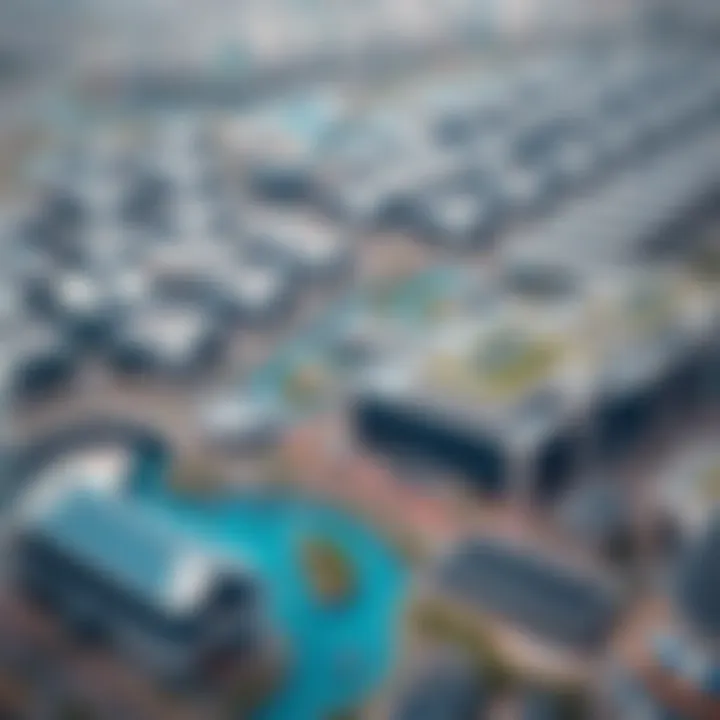 Aerial view of Silicon Oasis showcasing modern architecture