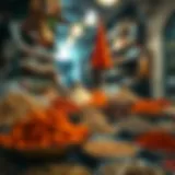 Exotic Spices of Souk Nayef A vibrant display of exotic spices in Souk Nayef