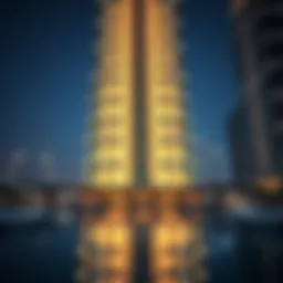 The stunning facade of The Bay Tower showcasing modern architectural design