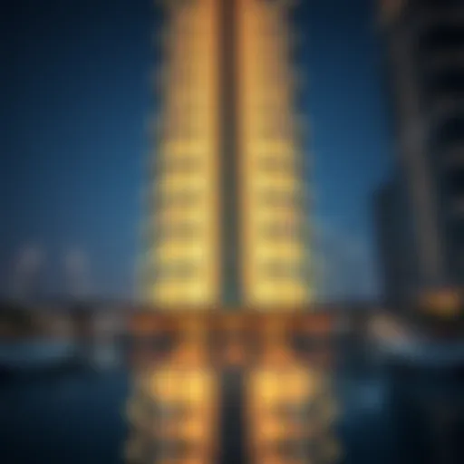 The stunning facade of The Bay Tower showcasing modern architectural design