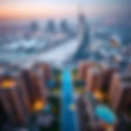 Aerial view of Dubai skyline showcasing luxury residences