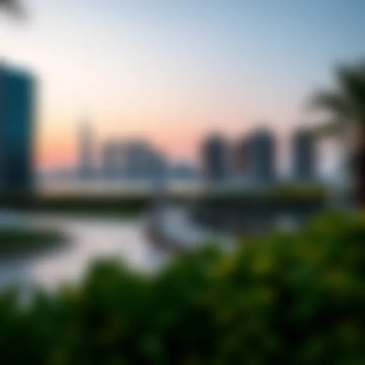 Surroundings of The Point Dubai Panoramic view of the surroundings of The Point Dubai, emphasizing its strategic location