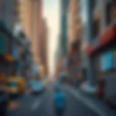 Vibrant street scene illustrating the business dynamics of Business Bay