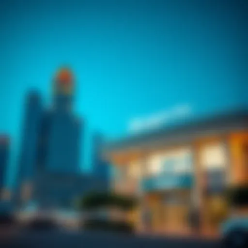Dubai skyline with a focus on immigration office