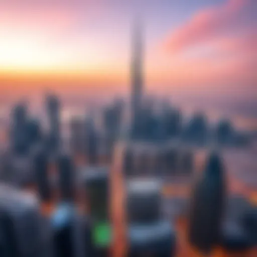 Dubai Skyline and Job Opportunities Aerial view of Dubai skyline showcasing modern architecture