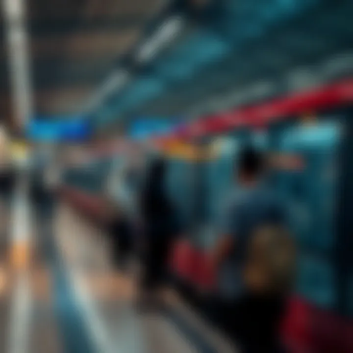 Commuters at Dubai Metro Station Commuters waiting at a metro station platform