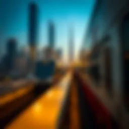 Dubai metro train navigating the city skyline