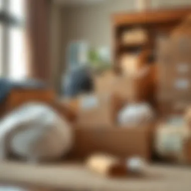 Packing Essentials for Relocation A close-up of packing materials and boxes