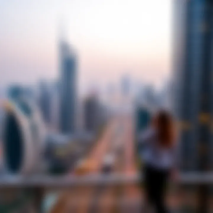 Dynamic UAE Skyline A skyline view of a bustling UAE city
