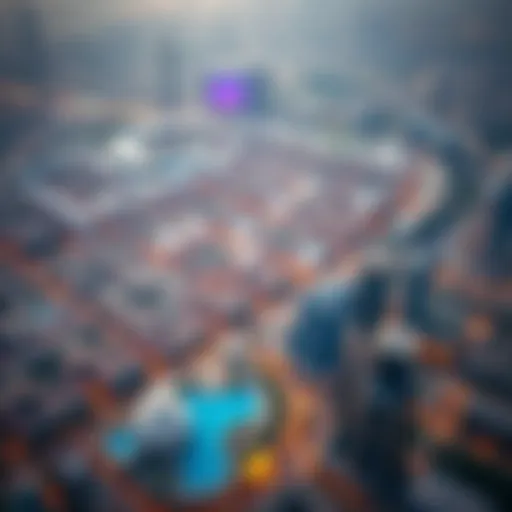 Aerial View of Dubai International City Aerial view of Dubai International City showcasing its layout