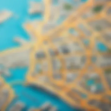 Detailed map highlighting the sectors within Dubai International City