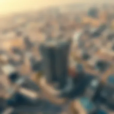 Aerial view of Wafra Square and surrounding real estate developments.