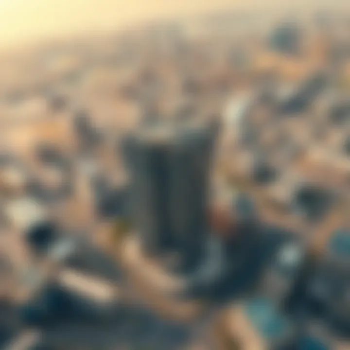 Aerial view of Wafra Square and surrounding real estate developments.