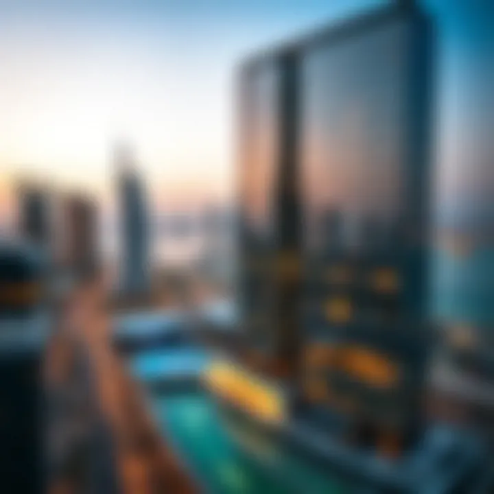 Panoramic view of Al Reem Island highlighting the Wafra Square's urban integration.